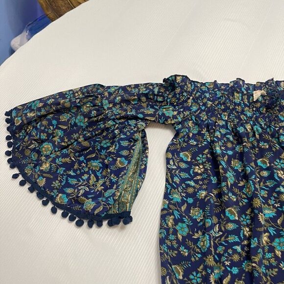 Anthropologie Raga Kassie Hippie Boho Chic Pom Pom Romper Jumpsuit Size XS - Picture 3 of 11